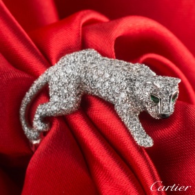 Cartier White Gold Diamond Panthere Ring